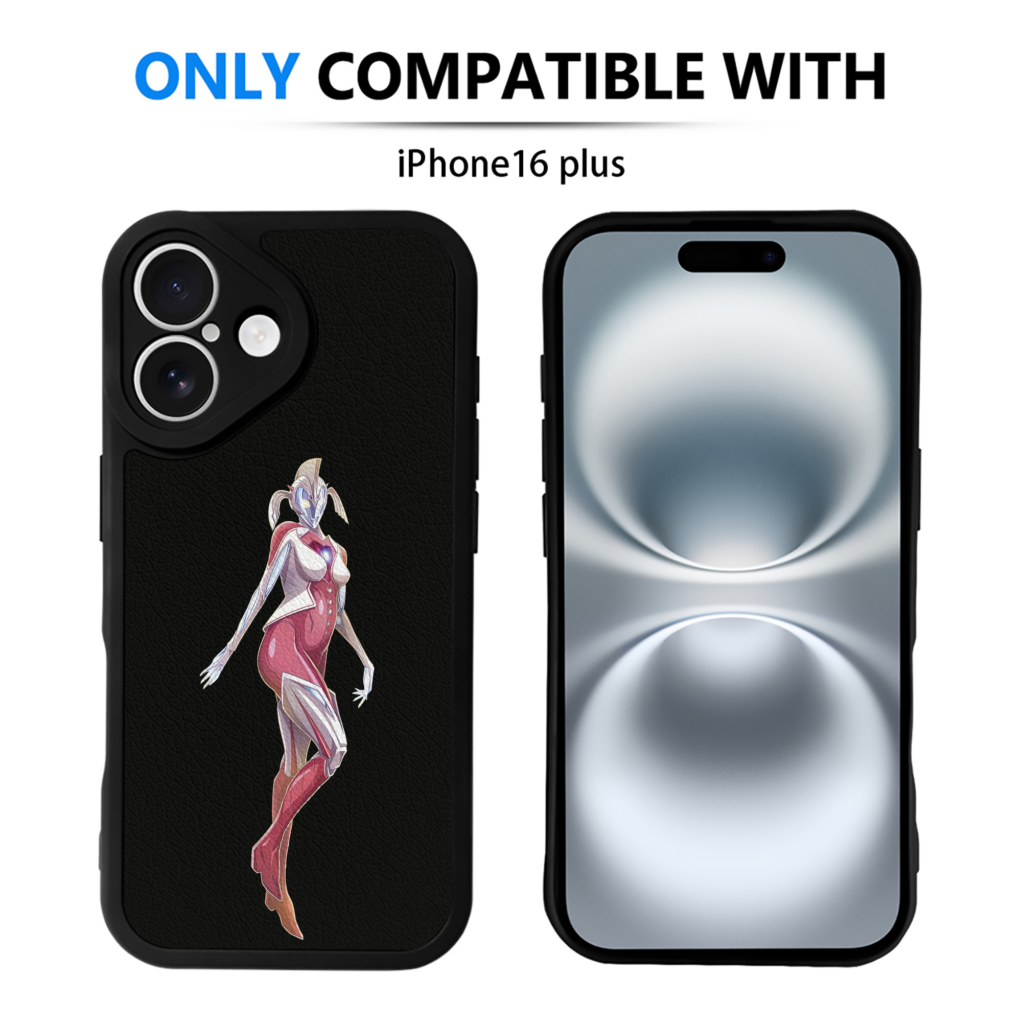 （画像用） ウルトラマン Ultraman 【iPhone 16シリーズ対応】シリコンスマホケース（レザー調） 材質：シリコン